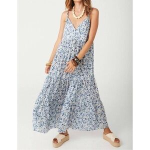 SPELL Sunshine Bandit Strappy Gown in Chambray